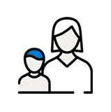 Icono de una mamá y un niño.