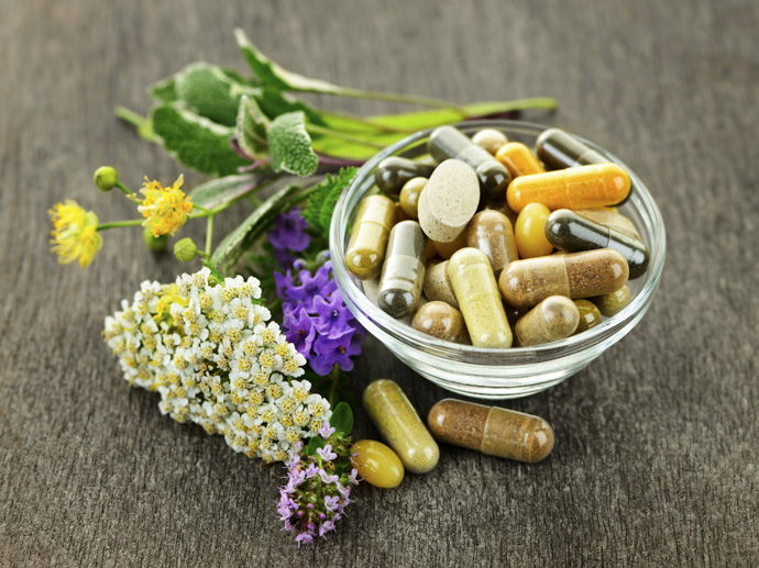 Plantas medicinales y hierbas utilizadas como remedios naturales para las migrañas.
