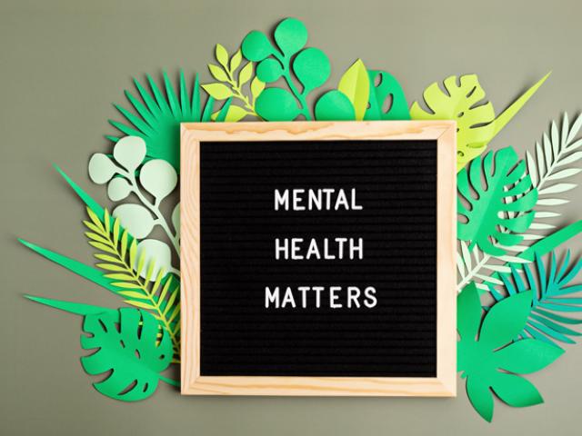 pizarra con frase: Mental Health Matters