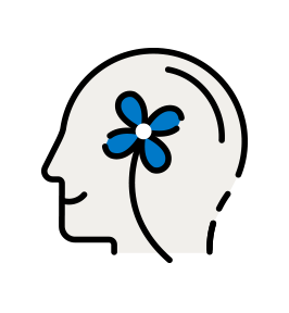 Icono de persona con flor.
