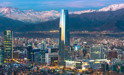 Vista de los edificios de Santiago.